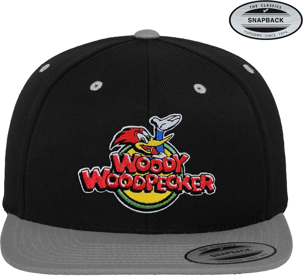 Woody Woodpecker Classic Logo Premium Snapback Cap Schwarz-Dark-Grau - Herren / Unisex