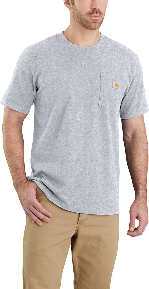 Carhartt Herren | S/S Workw T-Shirt T-Shirts Grey Heather Workwear T-Shirt | Herrenbekleidung Pocket 