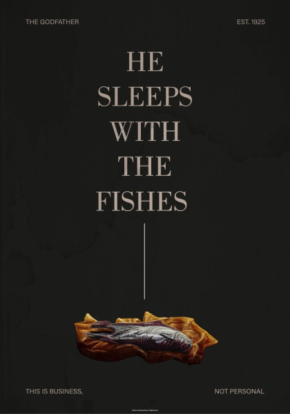 The Godfather He Sleeps With The Fishes Poster Multicolor