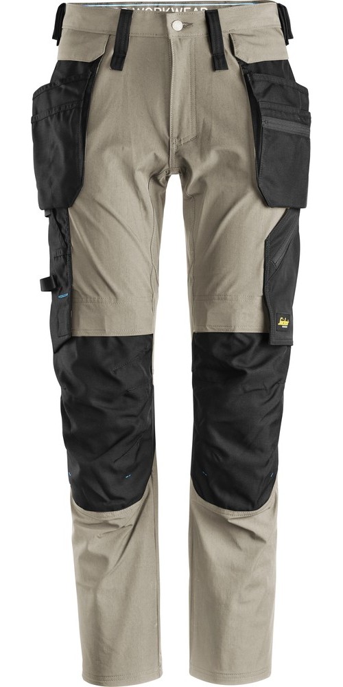Snickers LiteWork Arbeitshose mit Holstertaschen Khaki/Schwarz - Herren / Unisex