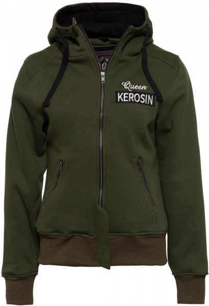 Queen Kerosin Damen Funktions-Hoodie-Jacket mit Kapuze und herausnehmbarem Innenfutter QK4206131154 Grün