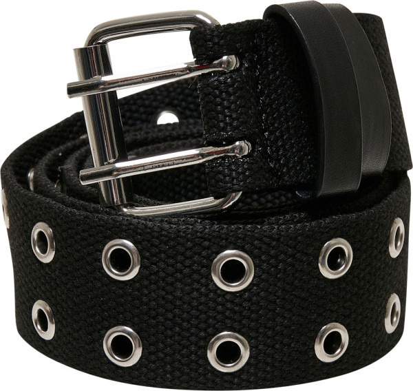 Urban Classics Gürtel Polyester Eyelet Belt Black/Silver