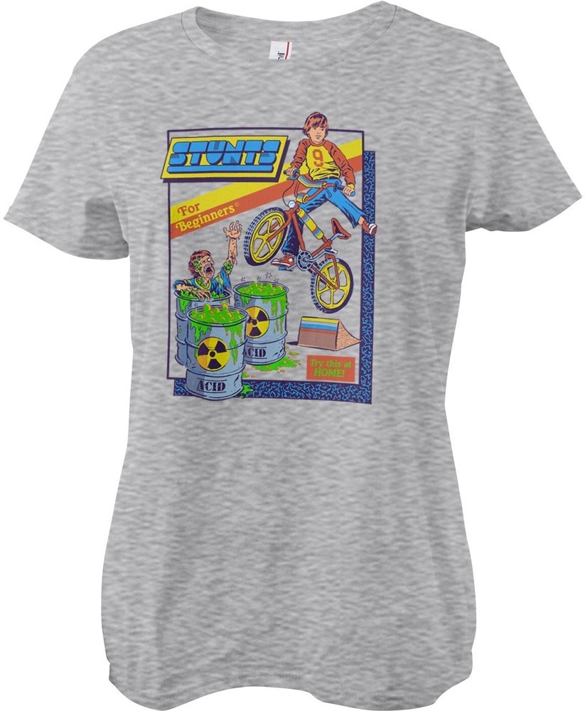 Steven Rhodes Stunts For Beginners Girly Tee Damen T-Shirt Heathergrey - Damen