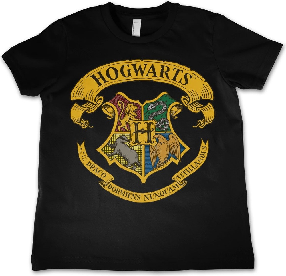 Harry Potter Hogwarts Crest Kids T-Shirt Kinder Schwarz - Herren / Unisex