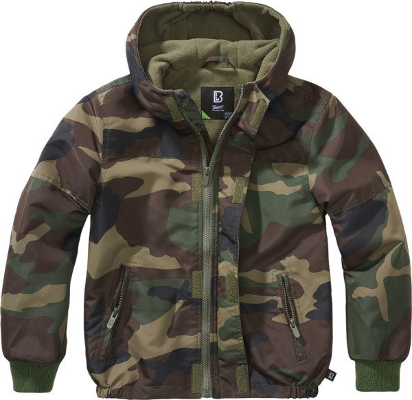 Brandit Kinder Jacke Kids Windbreaker Frontzip Woodland