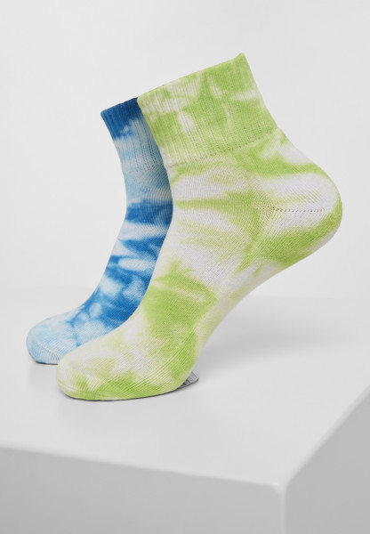 Urban Classics Socks Tie Dye Socks Short 2-Pack Green/Blue