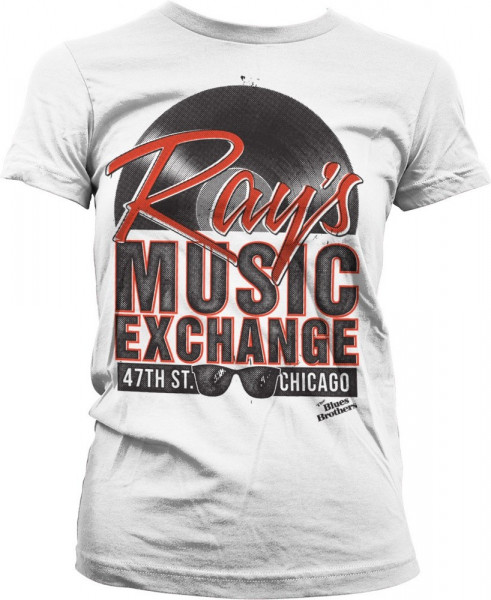 Blues Brothers Ray's Music Exchange Girly Tee Damen T-Shirt White