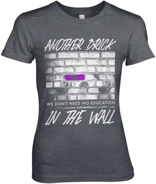 Pink Floyd Another Brick In The Wall Girly Tee Damen T-Shirt Dark-Heather