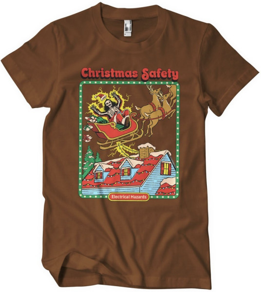 Steven Rhodes Christmas Safety T-Shirt Brown
