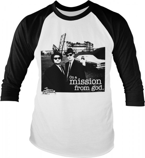 Blues Brothers Photo Baseball Longsleeve Tee Black-White