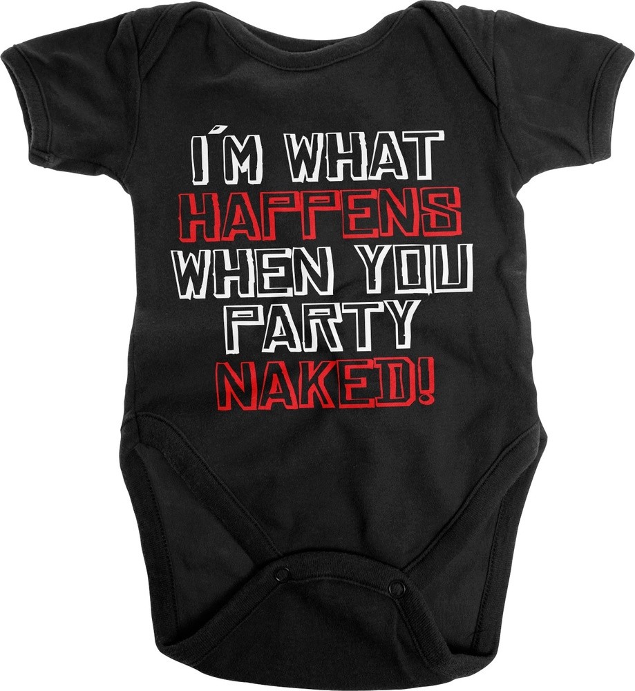 Hybris I'm What Happens When You Party Naked Baby Body Kinder Schwarz - Herren / Unisex