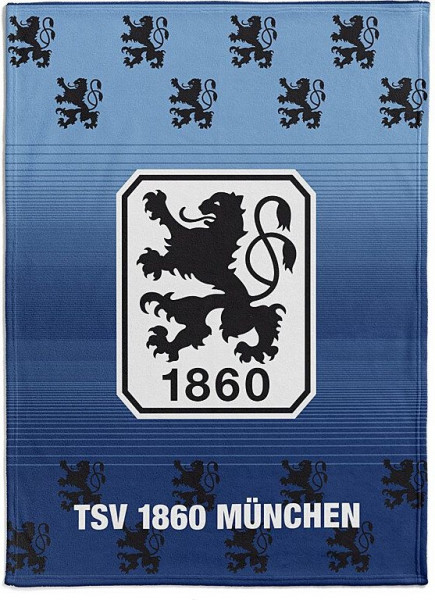 TSV 1860 München Flanellfleecedecke Logo Fußball Blau/Weiß