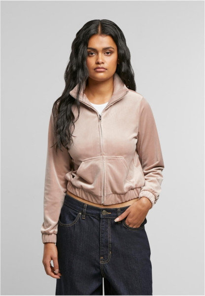 Urban Classics Damen Ladies Short Velvet Track Jacket TB7113