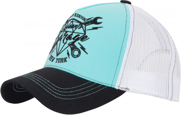 Queen Kerosin Trucker Cap »Queens Garage« mit Stickerei in Kontrastfarbe QK180002 Blue