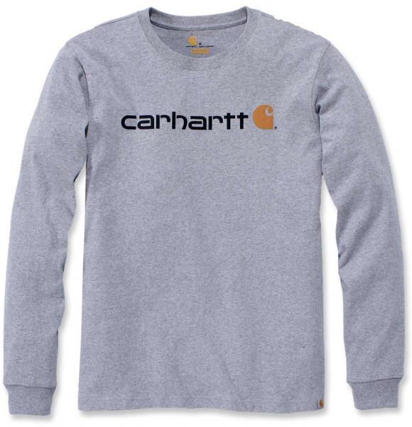 Carhartt Herren T-Shirt Core Logo T-Shirt L/S Heather Grey