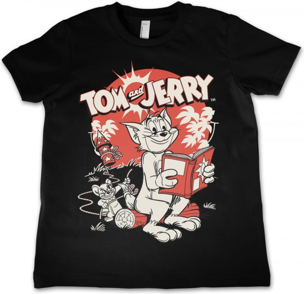 Tom & Jerry Vintage Comic Kids T-Shirt Kinder Black