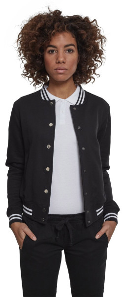 Urban Classics Damen Jacke Ladies College Sweat Jacket Black
