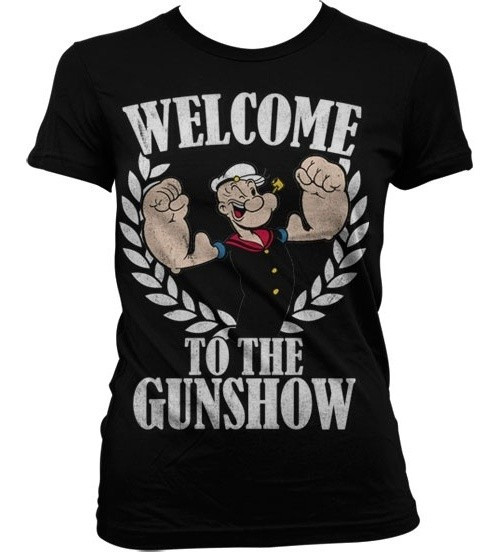 Popeye Welcome To The Gunshow Girly T-Shirt Damen Black