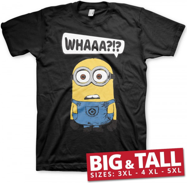 Minions Whaaa?!? Big & Tall T-Shirt Black