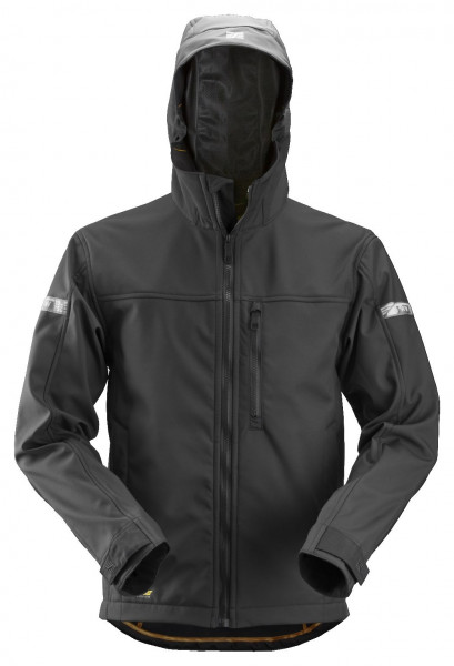 Snickers AllroundWork Softshell Arbeitsjacke m. Kapuze Schwarz