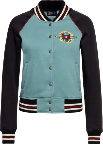 Queen Kerosin Damen College Sweat Jacket " Wonder Cat" QKI34003
