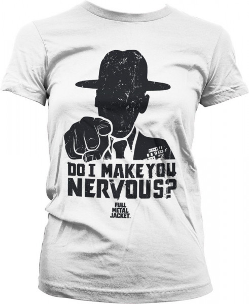 Full Metal Jacket Do I Make You Nervous Girly Tee Damen T-Shirt White