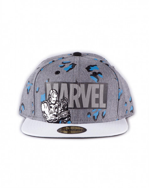 Marvel Logo AOP Snapback in Black