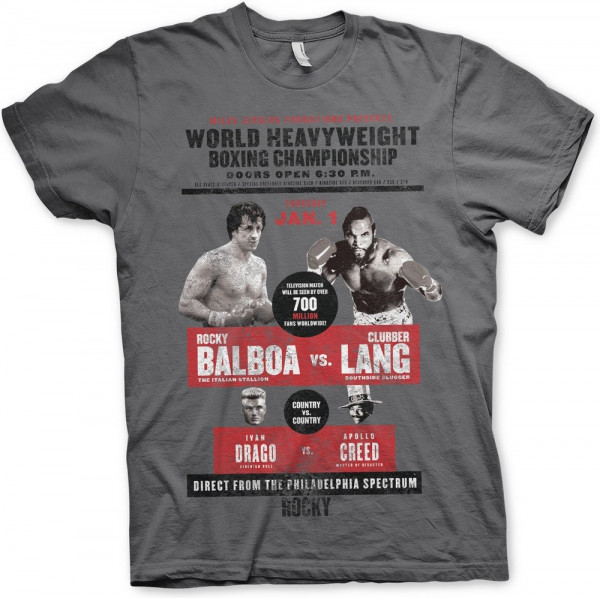 Rocky World Heavyweight Poster T-Shirt Dark-Grey