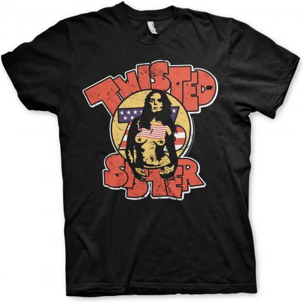 Twisted Sister Topless 76' T-Shirt Black