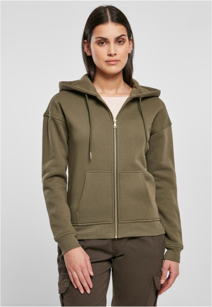 Urban Classics Damen Sweatshirt Ladies Classic Zip Hoody Olive