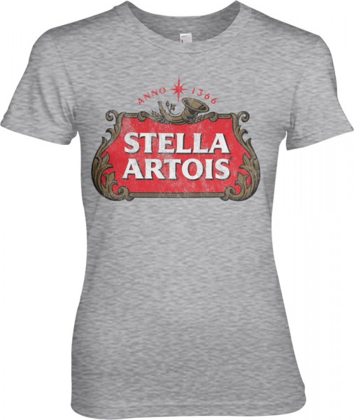 Stella Artois Washed Logo Girly Tee Damen T-Shirt Heather-Grey