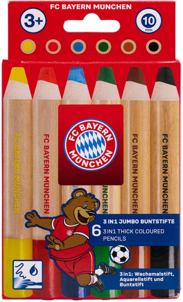FC Bayern München Jumbo Buntstifte 3in1 6er-Set 31946