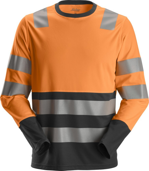 Snickers Longsleeve AllroundWork High-Vis Arbeitshemd, Kl. 2 High-Vis Orange/Schwarz