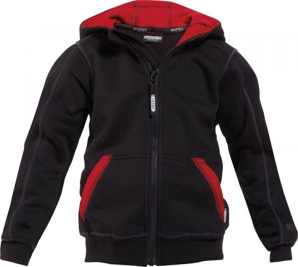 Dassy Kapuzensweatshirt mit langem Reißverschluss Watson Kids COPES80 Schwarz/Rot