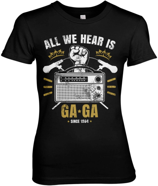 Queen Radio Ga Ga Girly Tee Damen T-Shirt Black