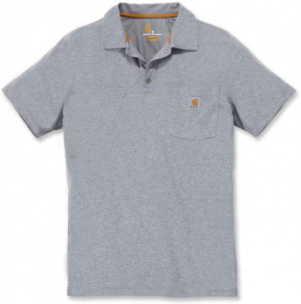 Carhartt Herren Polo Force Cotton Delmont Pocket Polo Heather Grey