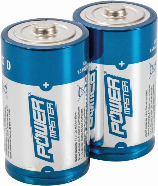 Powermaster Batterien Super-Alkali-Batterien, Typ D, LR20, Doppelpckg. Doppelpckg.