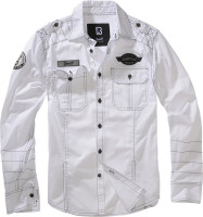 Brandit Herren Hemd Luis Vintage Shirt Long Sleeve White