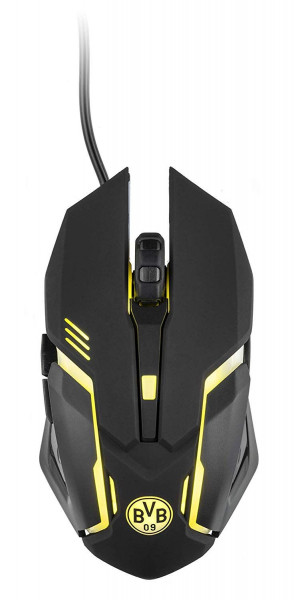 Borussia Dortmund BVB Gaming Maus mit LED Beleuchtung Fussball 1. Bundesliga Black