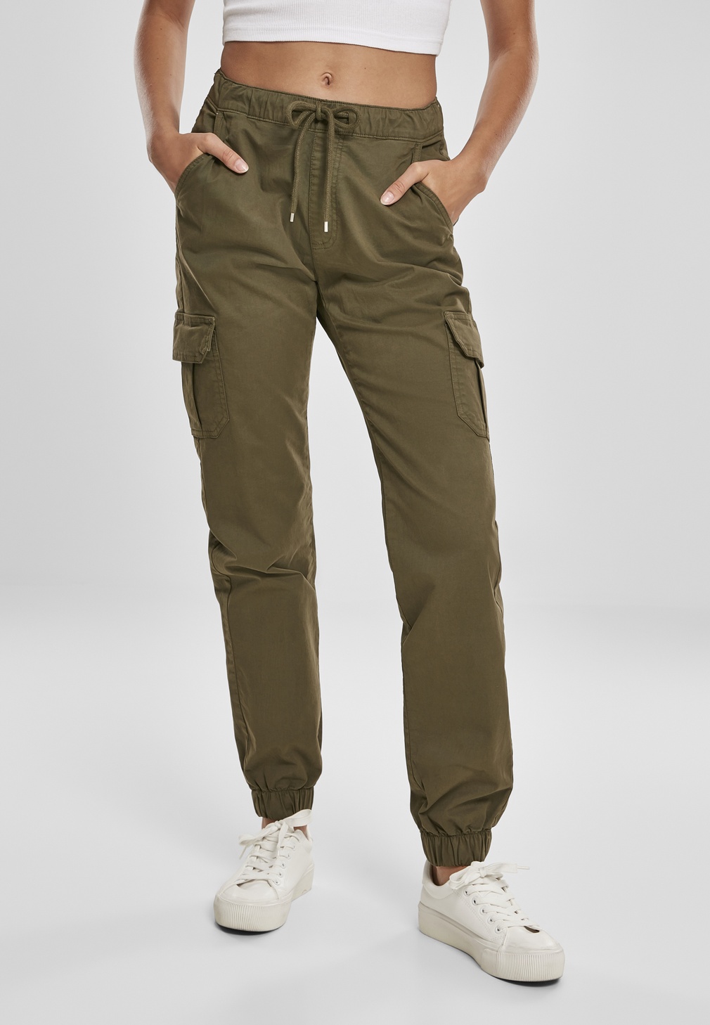 Urban Classics Damen Hose Ladies High Waist Cargo Jogging Pants Toffee |  Hosen | Damen | Lifestyle