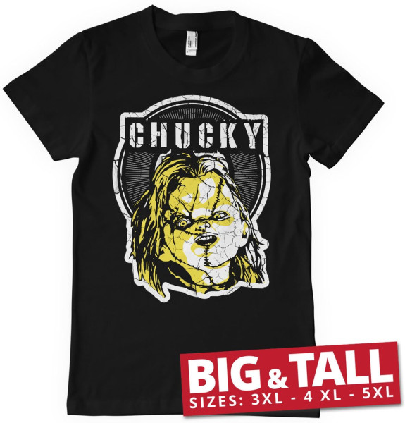 Chucky Cracked Big & Tall T-Shirt Black