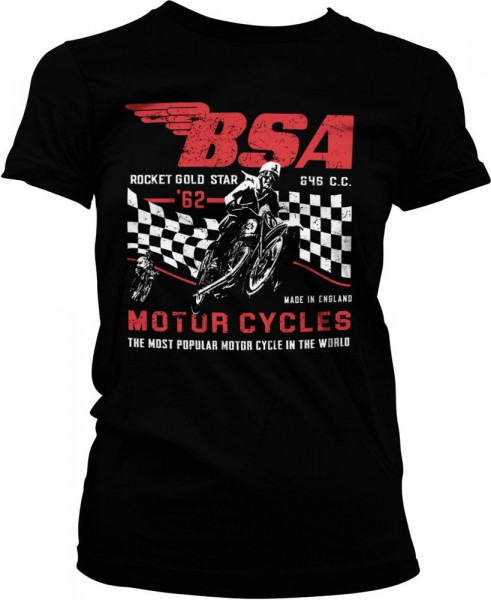 BSA Rocket Gold Star Girly Tee Damen T-Shirt Black