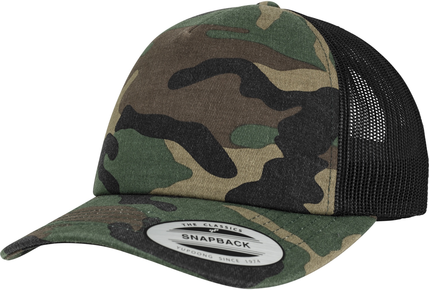 Flexfit Cap Camo Trucker Cap Wood Camouflage/Schwarz - Herren / Unisex
