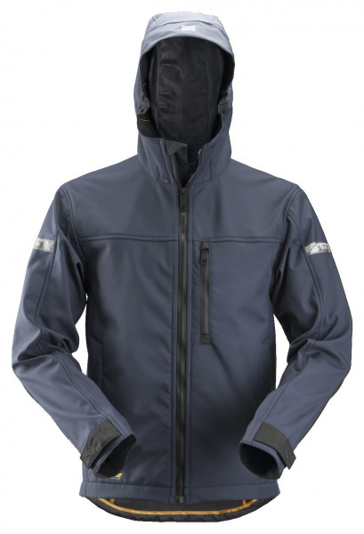 Snickers AllroundWork Softshell Arbeitsjacke m. Kapuze Navy-Schwarz