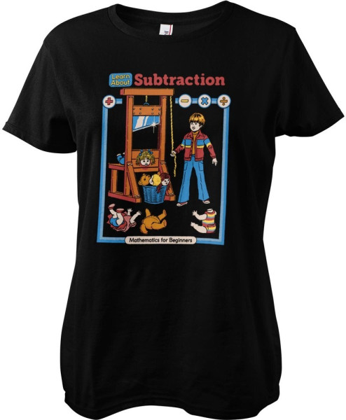 Steven Rhodes Learn About Subtraction Girly Tee Damen T-Shirt Black