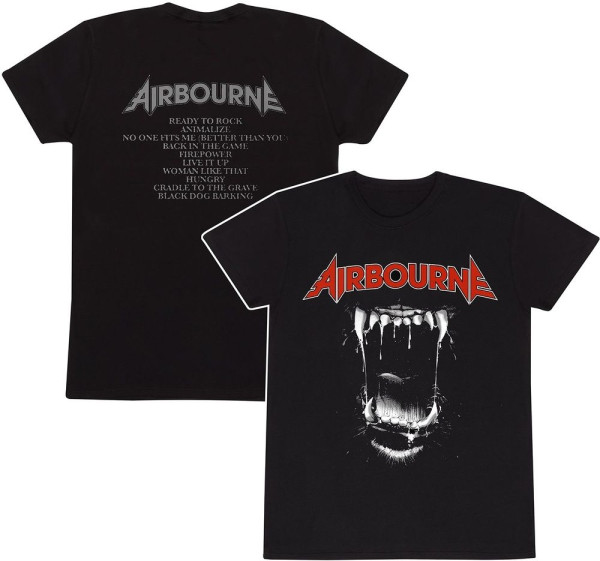 Airbourne Black Dog Barking Tracks T-Shirt HAIRTSBBLACKDOG