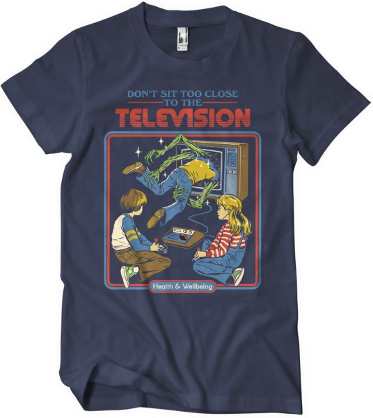 Steven Rhodes Don'T Sit Too Close To The Television T-Shirt Navy