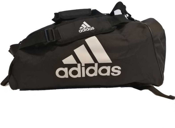 adidas Trainings Sporttasche Polyester 2 in 1 Schwarz / Weiß-L