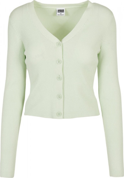 Urban Classics Damen Ladies Short Rib Knit Cardigan Lightmint