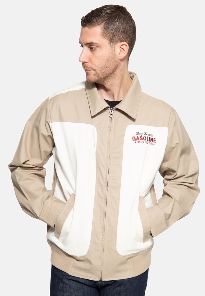 King Kerosin Gabardine Jacke KK4210210118 Beige Jackets Casual